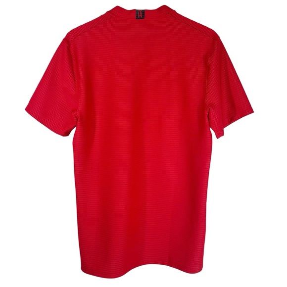 NIKE Dry-Fit Tiger Woods Standard Fit Red Textured Short Sleeve Shirt Small - Picture 6 of 10